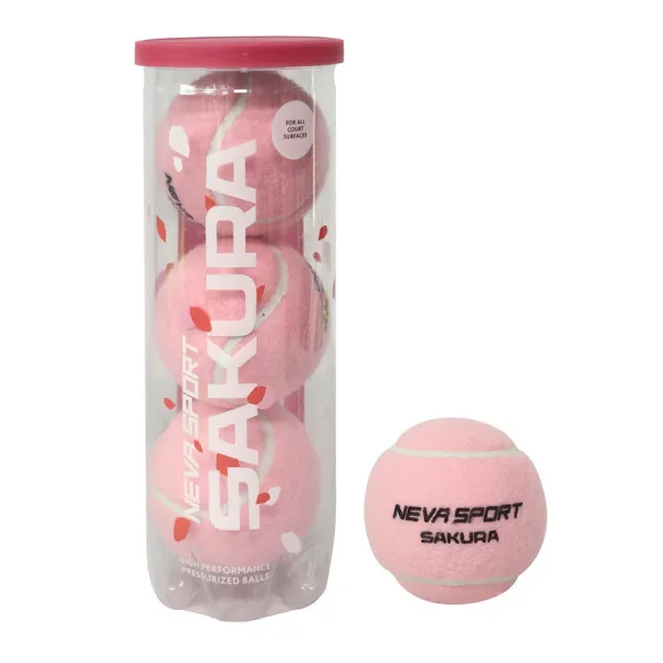 Мяч для падела NS Sakura, UAA2, уп.3 шт, сукно, нат.резина, розовый за 824.50 ₽ в Владикавказе